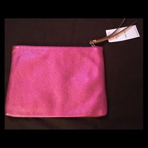 New Metallic Hot Pink leather clutch.